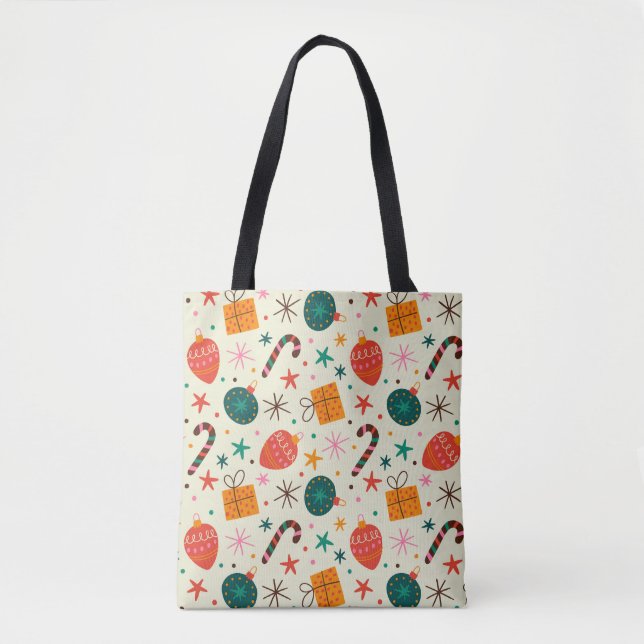 Tote Bag Motif de Noël rétro et cadeau (Devant)