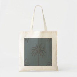 Tote Bag Motif de palmier minimal bleu gris tropical 