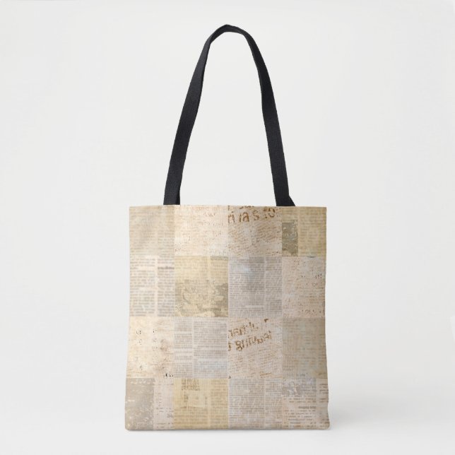 Tote Bag Motif de papier journal grunge vieux journal retou (Devant)