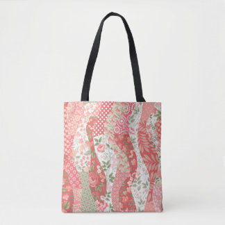 Tote Bag motif de patchwork transparent avec roses