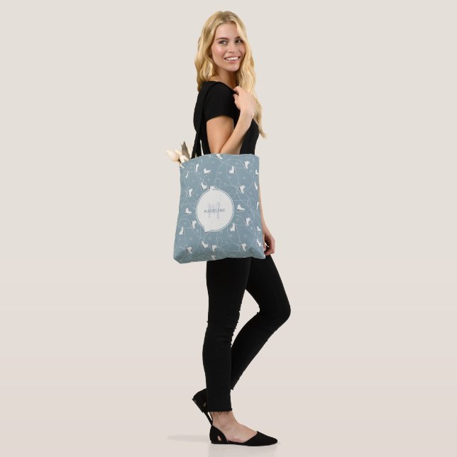 Tote Bag Motif de patinage sur glace et de flocon de neige (Sur le modèle)