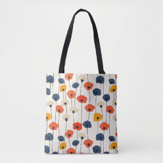 Tote Bag Motif de pavots colorés à l'aquarelle