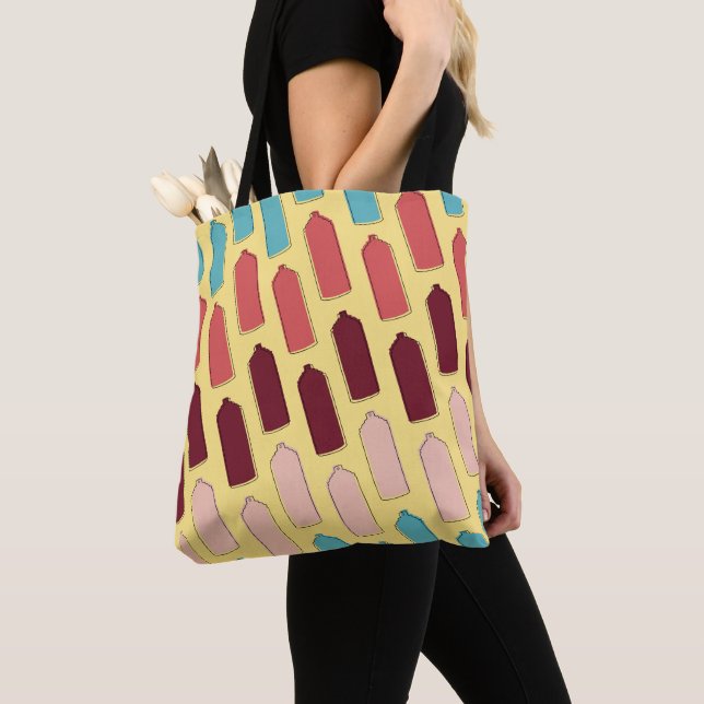Tote Bag Motif de peinture de pulvérisation (De près)
