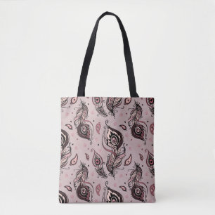 Tote Bag Motif de plume de paon