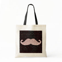 Motif de pois rose Girly drôle de moustache de