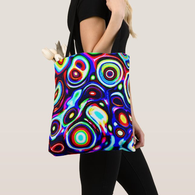 Tote Bag Motif de pulse de Neon vibrant (De près)
