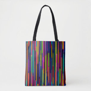 Tote Bag Motif de rayure verticale néon