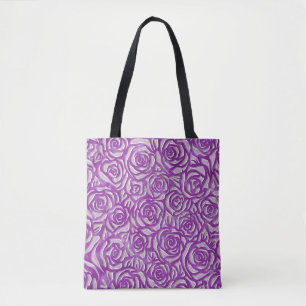 Tote Bag Motif de rose rose