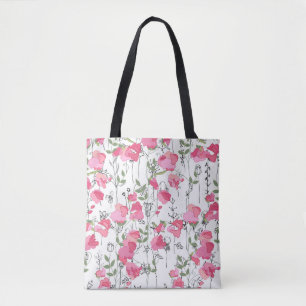 Tote Bag Motif de saison sans couture avec pois doux. Sans