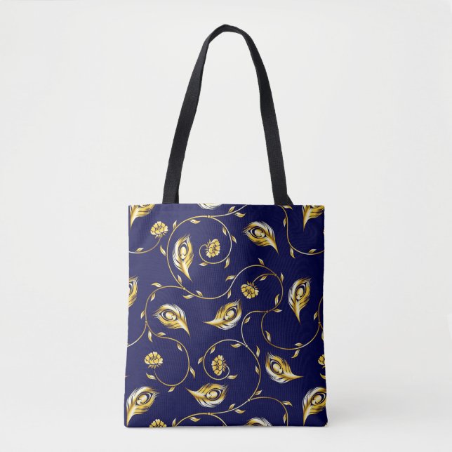 Tote Bag Motif de Sari de paon (Devant)