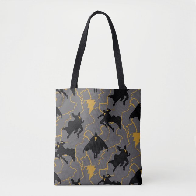 Tote Bag Motif de silhouette Black Adam Lightning (Devant)