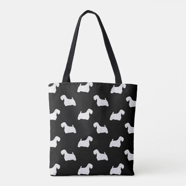 Tote Bag Motif de silhouettes de Sealyham Terrier (Dos)