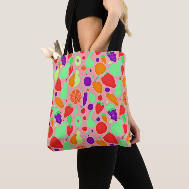 Tote Bag Motif de spectre coloré fruité (De près)