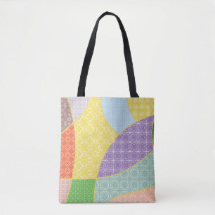 Tote Bag Motif de surface composée patchwork vintage. Décor