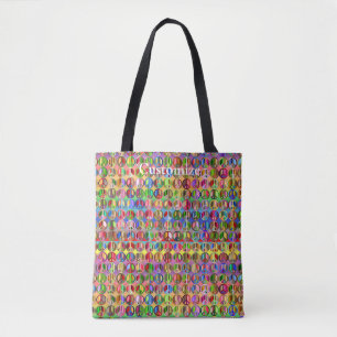 Tote Bag motif de symboles de paix multicolores