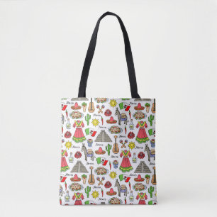 Tote Bag Motif de symboles du Mexique  