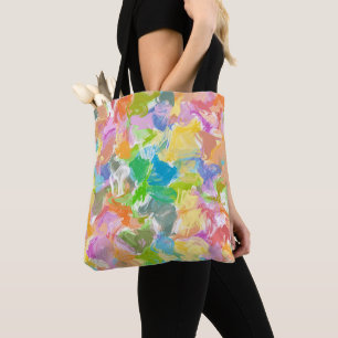 Tote Bag Motif de taches de peinture d'été coloré et vibran