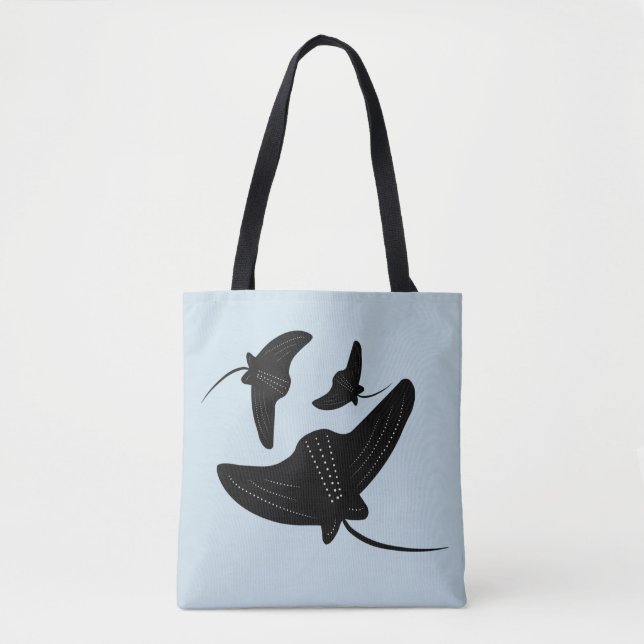 Tote Bag Motif de tatouage Raie noire (Devant)