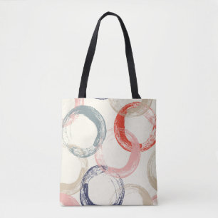 Tote Bag Motif de texture de pinceau de cercles colorés