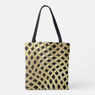 Tote Bag Motif de tissage Gold Wavy sur n'importe quelle co