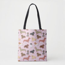motif de variété dachshund en rose