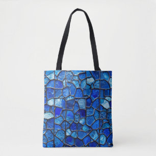 Tote Bag Motif de verre vénitien bleu