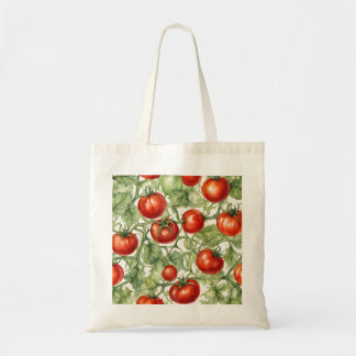 Tote Bag Motif de vigne de tomate à l'aquarelle | Jardin bo