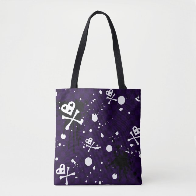 Tote Bag Motif d'Emo de couleur foncée avec la peinture (Devant)