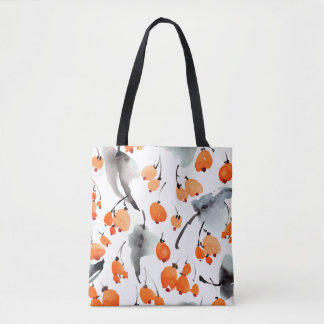 Tote Bag Motif des baies d'aquarelle et de l'illustration f