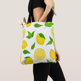 Tote Bag Motif des citrons jaunes d'été