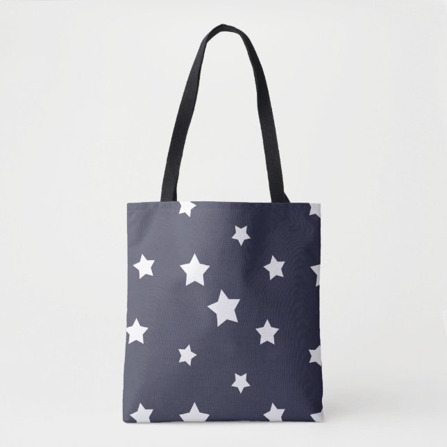 Tote Bag Motif des Etoiles Blanches, mignonnes femmes Fourr (Devant)