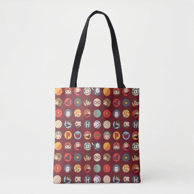 Tote Bag Motif des icônes de dessin Harry Potter (Devant)
