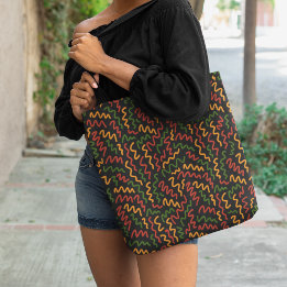 Tote Bag Motif des lignes de vague africaines