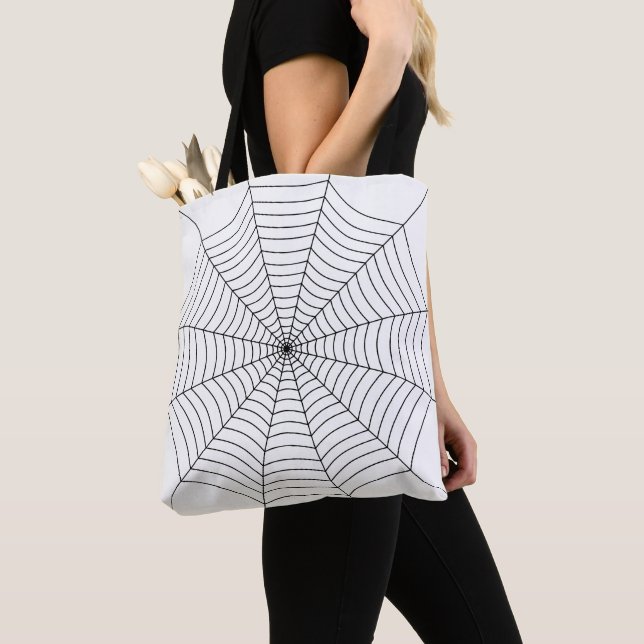 Tote Bag Motif d'Halloween noir et blanc (De près)