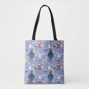 Tote Bag Motif d'hiver Black Widow & Black Panther
