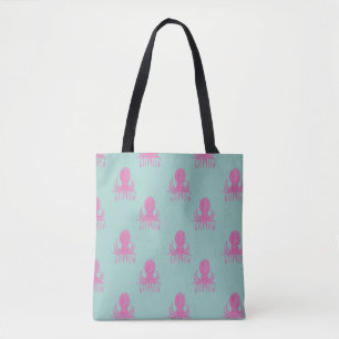 Tote Bag Motif d'illustrations de pieuvres mignonnes Aqua e