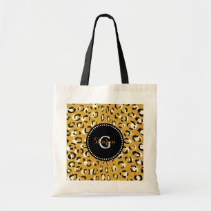 Tote Bag Motif d'impression chic moderne en or cheetah