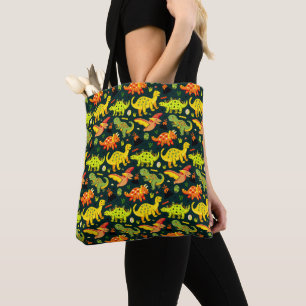 Tote Bag Motif Dinosaure coloré