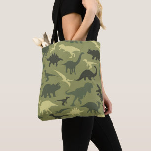 Tote Bag Motif Dinosaure, Silhouette Dinosaure, Dino Vert
