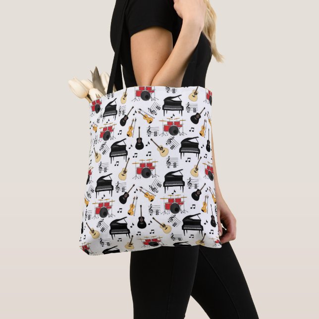 Tote Bag Motif d'instrument de musique (De près)