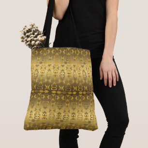 Tote Bag Motif d'or africain ethnique avec des simbols