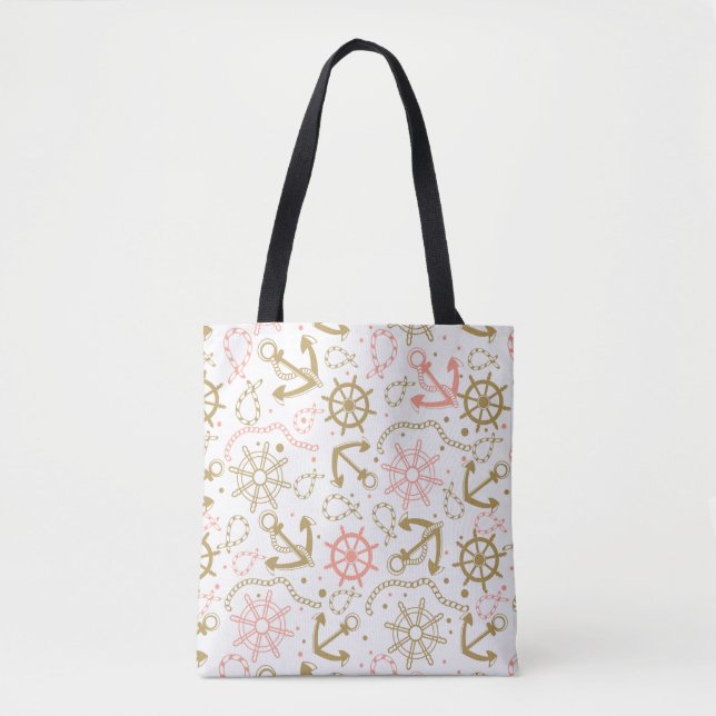 Tote Bag Motif d'or d'Ancre (Devant)