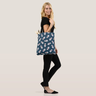 Tote Bag Motif d'ours polaire enneigé mignon bleu
