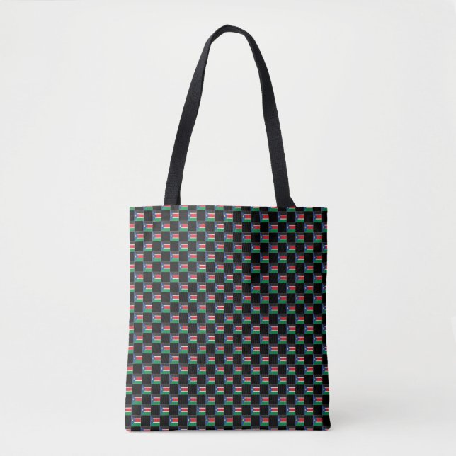 Tote Bag motif du drapeau À damiers Sud-Soudan (Devant)