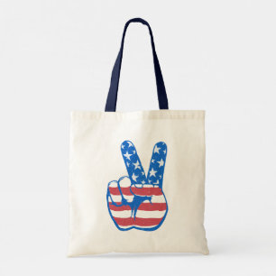 Tote Bag Motif du drapeau de l'Amérique de la paix