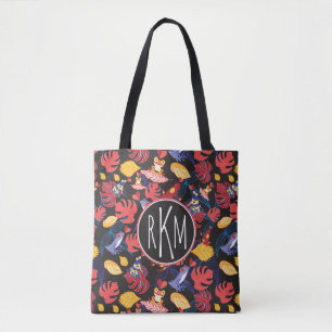 Tote Bag Motif du monogramme des grenouilles   d'amants