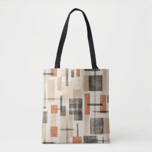Tote Bag Motif écossais abstrait du milieu du siècle