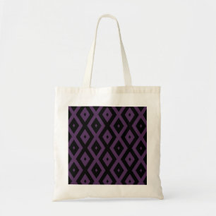 Tote Bag Motif en diamant noir et violet foncé