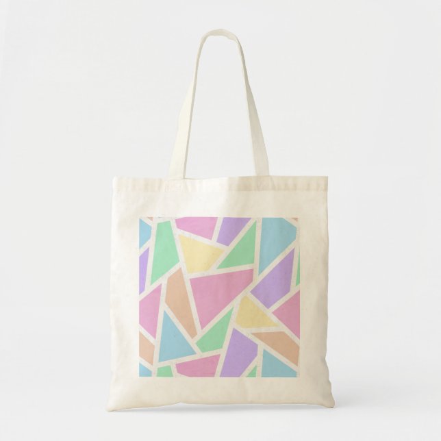 Tote Bag Motif en mosaïque arc-en-ciel Pastel (Devant)
