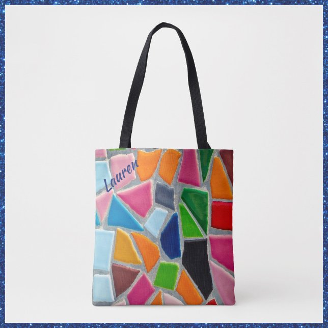 Tote Bag Motif en mosaïque colorée (Créateur téléchargé)